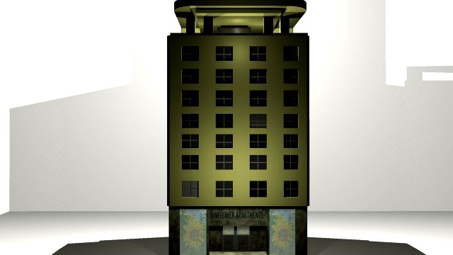 SunflowerApartment Building mb obj fbx 3D Model