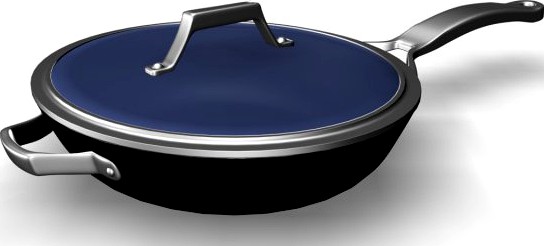 Flat Bottom Wok Pan 12011 3D Model