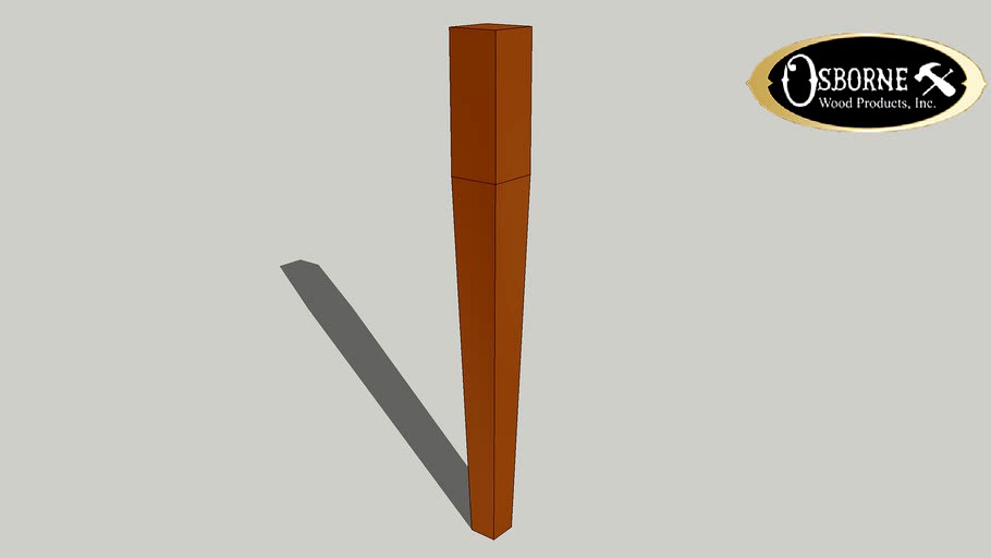 Tapered (4-Sided) Kitchen Island Leg (34-1/2' x 3-1/2')