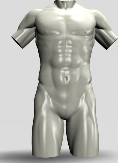 Male Torso Sculpture 12011 3D Model