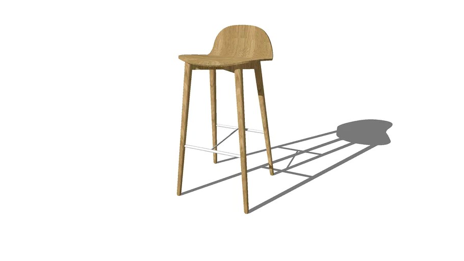 Nam Nam Wood Stool Low Back, by Icons of Denmark
