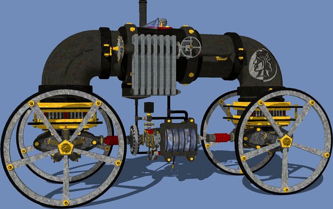 Janus, a steampunk pipe vehicle