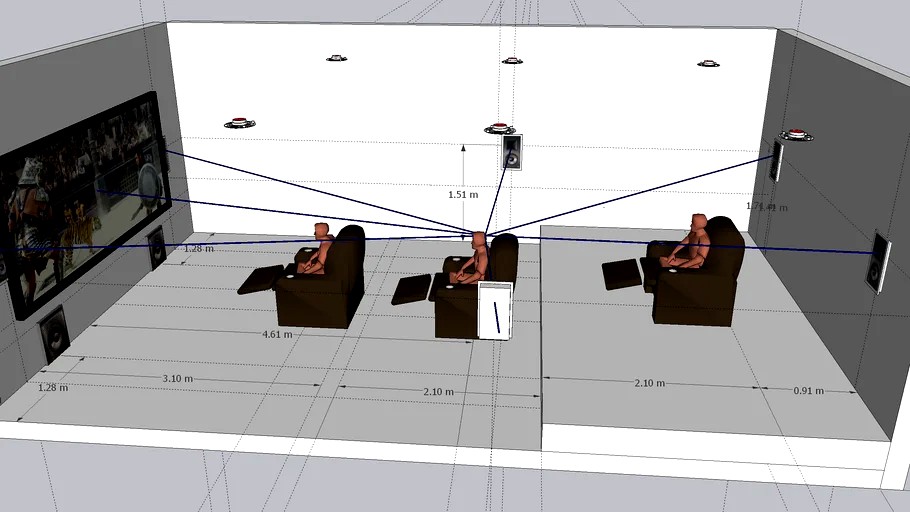 Dolby Atmos 7.2.6 Speaker Placement Layout