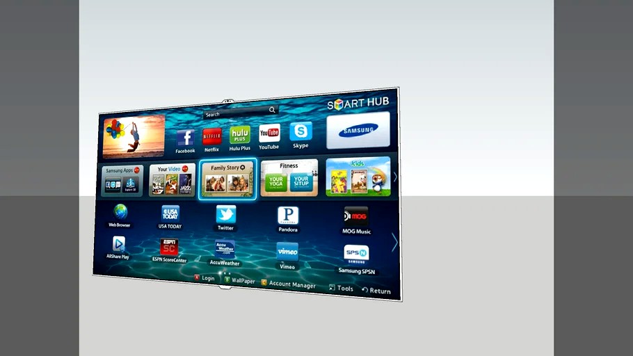 Samsung TV 8000 Series Smart Hub 3D LED 240 Hz 1080p