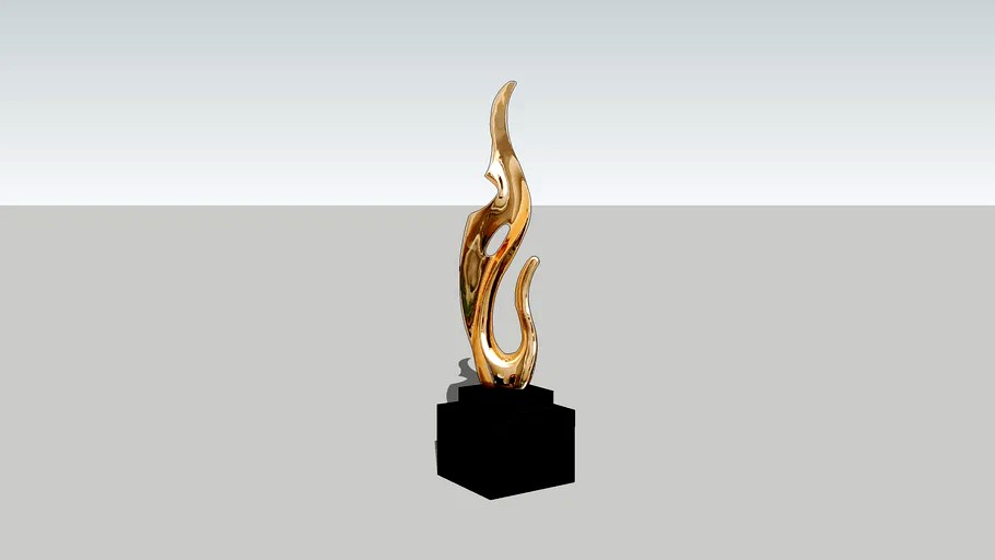 Gold Abstract Sculpture 3d model