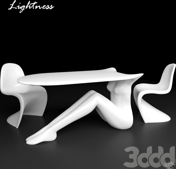 Дизайнерский стол Lightness со стульями Vitra Panton
