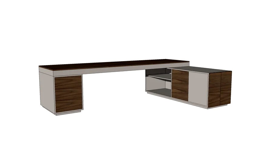 Modular Desk 300cm 3d model
