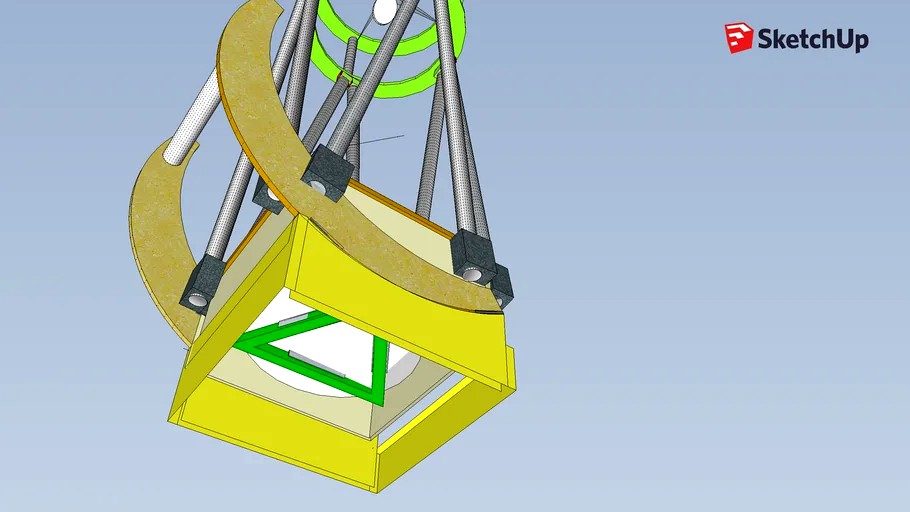Portable Newtonian Telescope mirror cell view 3d model