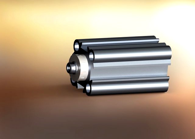 Pneumatic Short Cylinder 3D Model