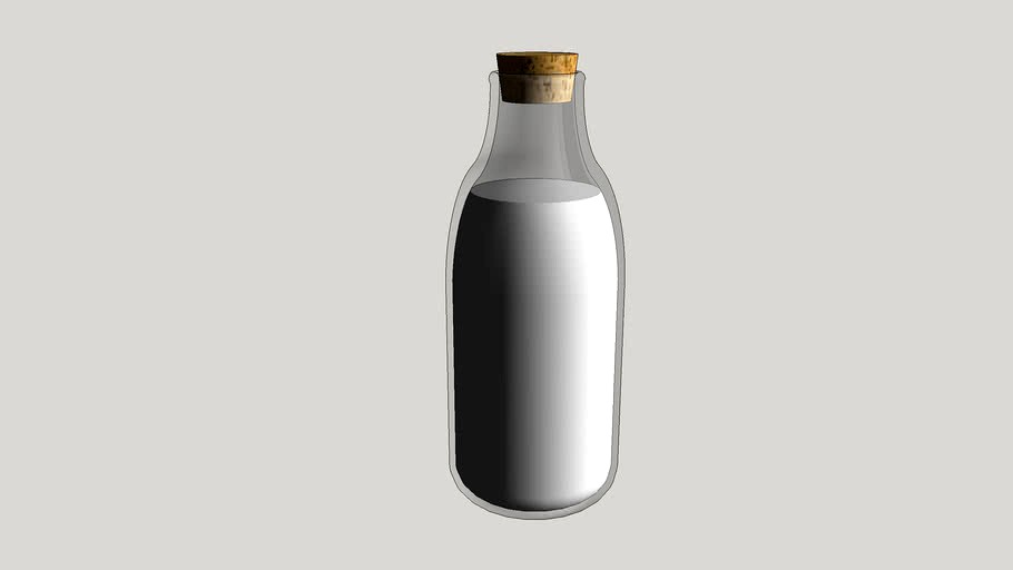 Glass bottle with milk