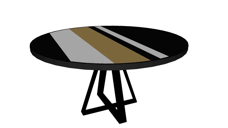 Round Table in Oak, Black and White - Soto