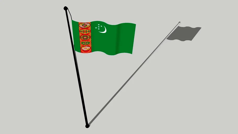 Flag of Turkmenistan - Türkmenistanyň baýdagy - Флаг Туркменистана