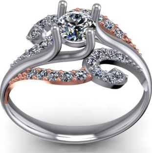 Fashion Solitaire Ring 1 3D Model