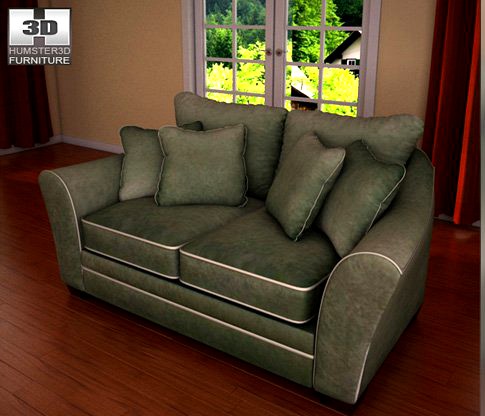 Ashley Durapella Basketweave  Olive Loveseat 3D Model