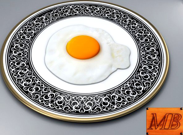 Fried egg dish 3D Model