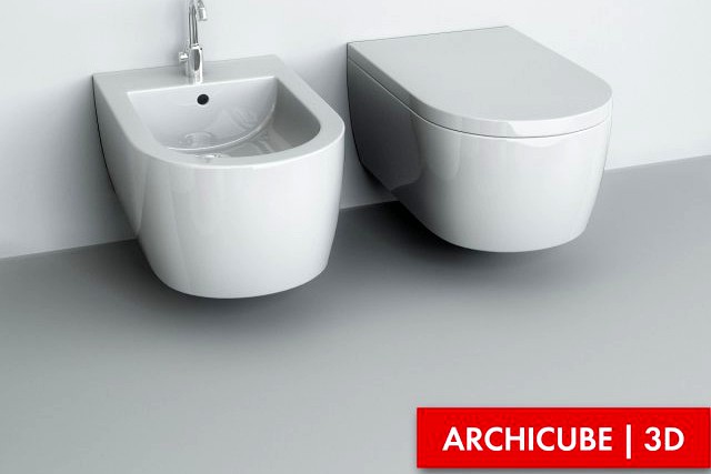 Wallmounted WC  Bidet 3D Model