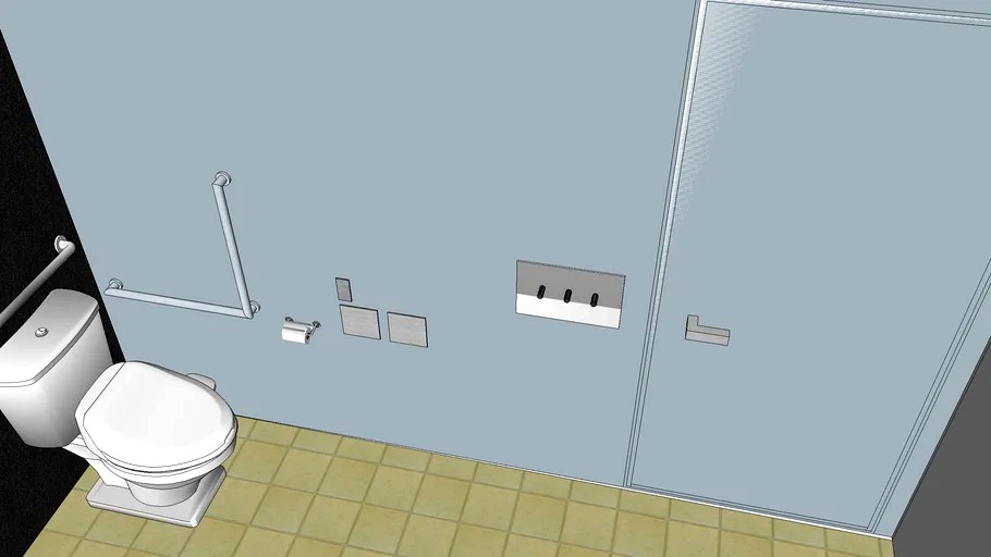 Universal Washroom for Accessible Design v.3 3d model