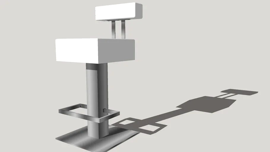 Design white snack stool - PLUBA design stool