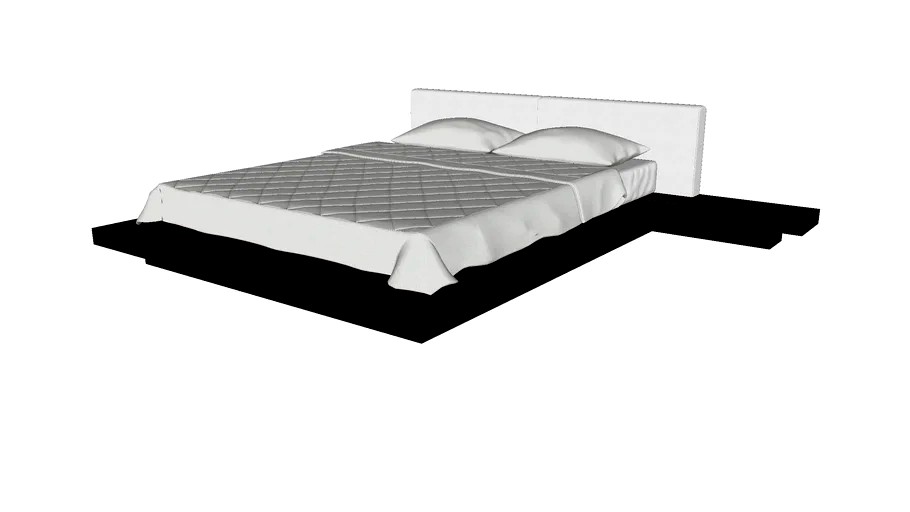 Worth Queen Bed in White Eco Leather and Wenge by Modloft