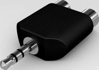 Dual RCA to Mini Jack Stereo Adapter 3D Model