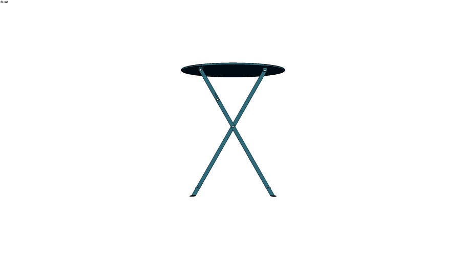 GUINGUETTE - Table de jardin pliante en métal bleu canard 2 personnes