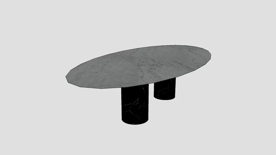Dining table in Bianco Carrara & Nero Marquinia Salvatori Proiezioni 300x150 H72
