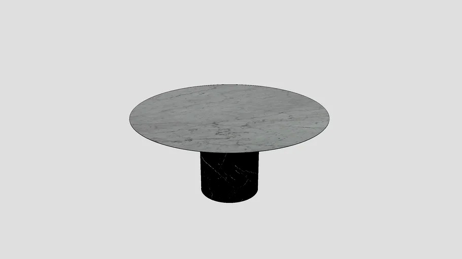 Dining table in Bianco Carrara & Nero Marquinia Salvatori Proiezioni without inlay Ø160 H72