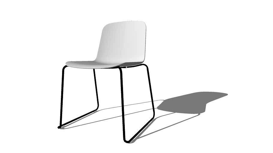 Sky meeting chair, sled base, grey, polypropylene shell by Icons of Denmark