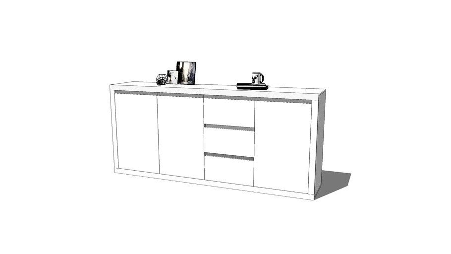 Sideboard LACCATO 3d3s white high gloss paint meble-do.pl