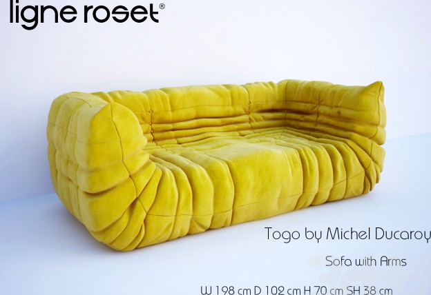 Togo Sofa with Arms by Michel Ducaroy. Ligne Roset.