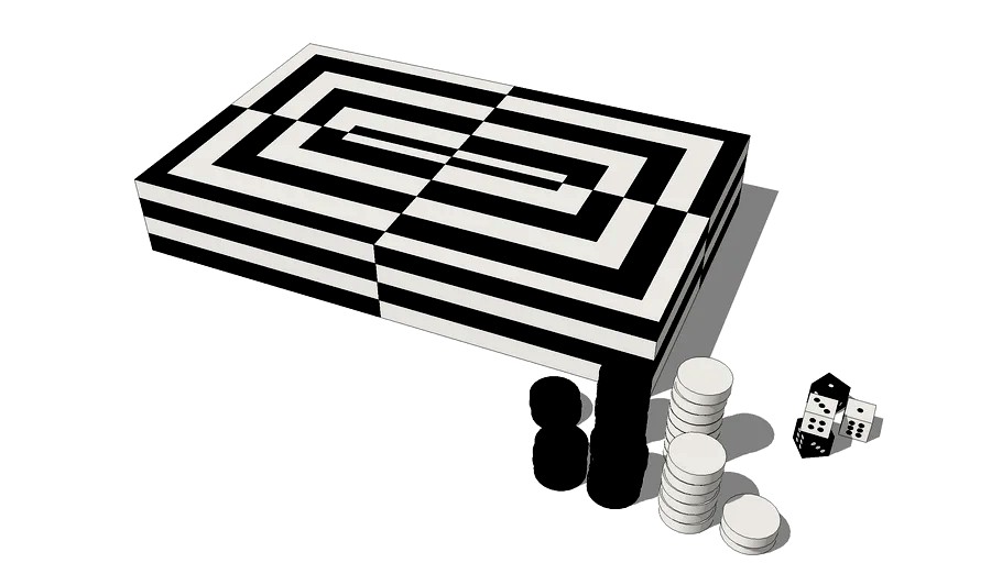 Optical illusion backgammon set JS