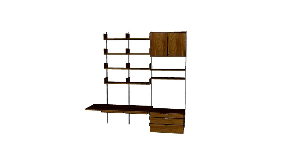 AS4 wall mounted modular office shelving system