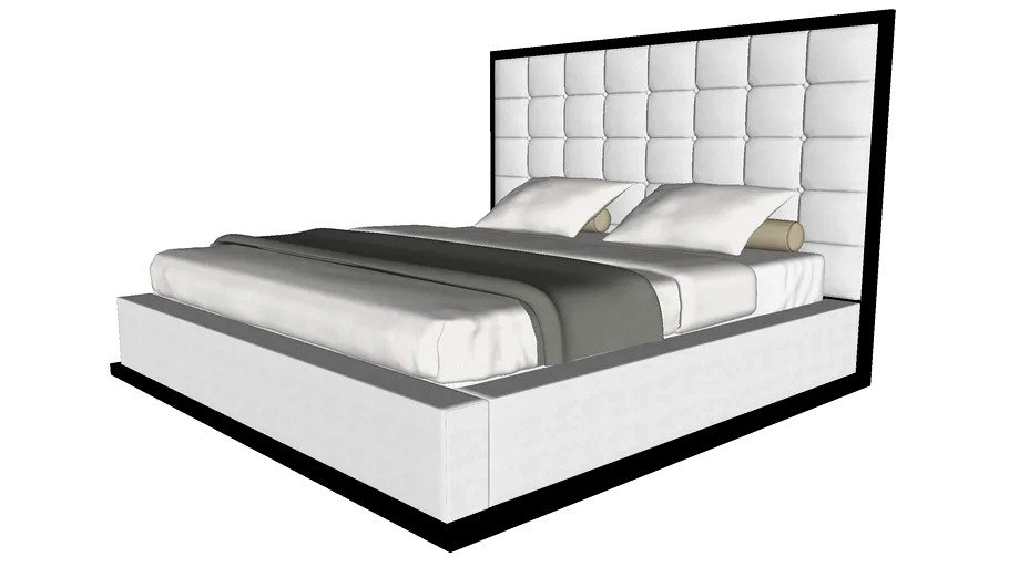 Ludlow King Bed in White Eco Leather and Wenge by Modloft