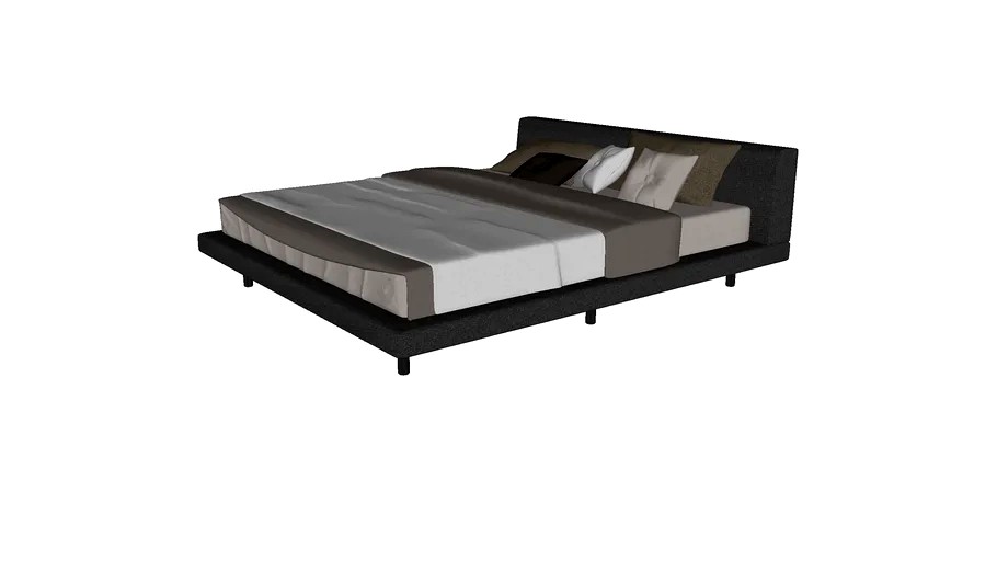 Jane Cal King Bed in Dark Slate Fabric by Modloft