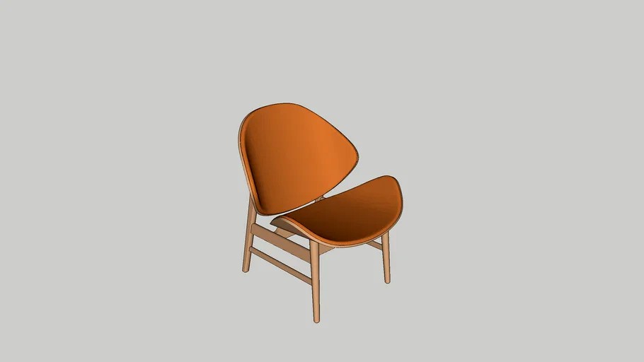 The Orange, oak/cognac leather - Warm Nordic - design by Hans Olsen, 1955