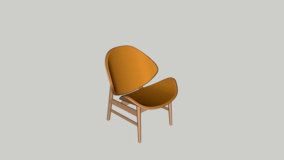 The Orange, oak/nature leather - Warm Nordic - design by Hans Olsen, 1955