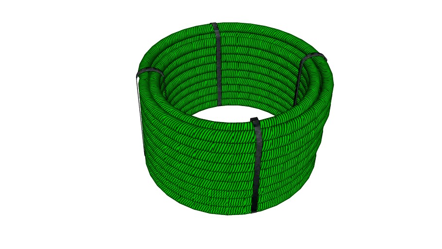 CORRUGATED GREEN TUBE ROLL FOR CABLE PASSAGE 32 mm 3d model