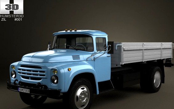 ZIL 130 Flatbed Truck 2axis 1964 3D Model