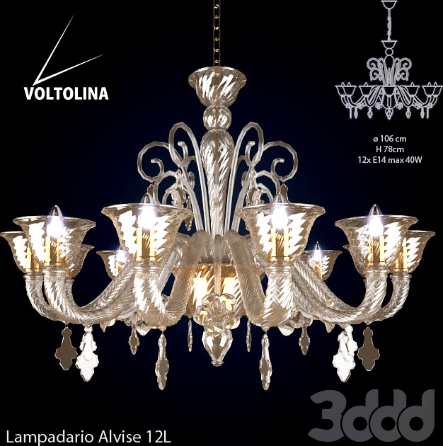 Voltolina Lampadario Alvise 12L