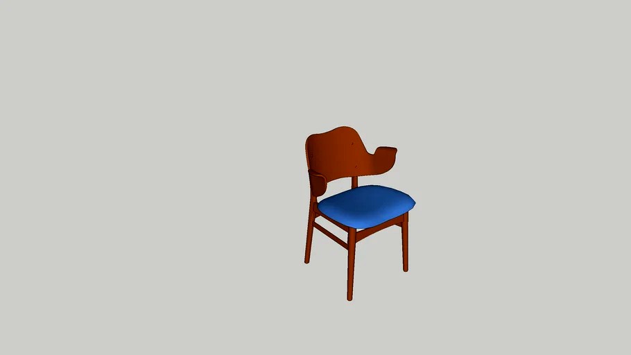Gesture Chair, teak oiled oak/sea blue - Warm Nordic - design by Hans Olsen, 1957