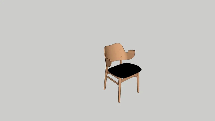Gesture Chair, oiled oak/black leather - Warm Nordic - design by Hans Olsen, 1957