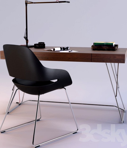 Maestrale Desk &amp;amp; Eva Chair by Zanotta