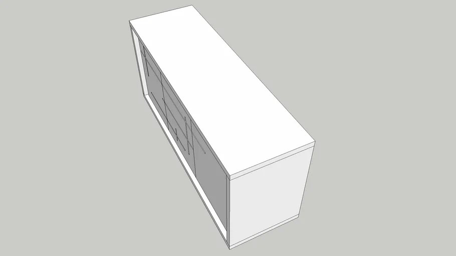 aparador 3 portas com cristais swarovski e pé inox/metálico