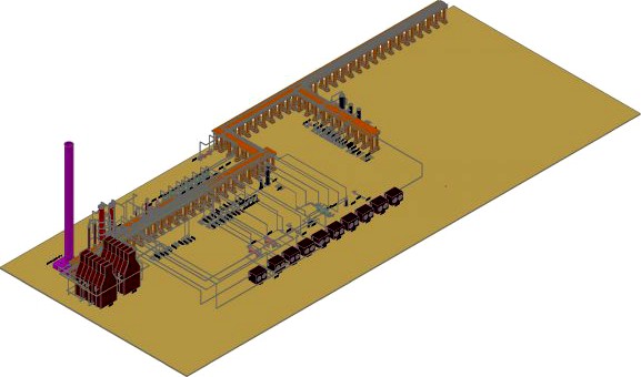 Distribution of chemical production equipment 3D Model