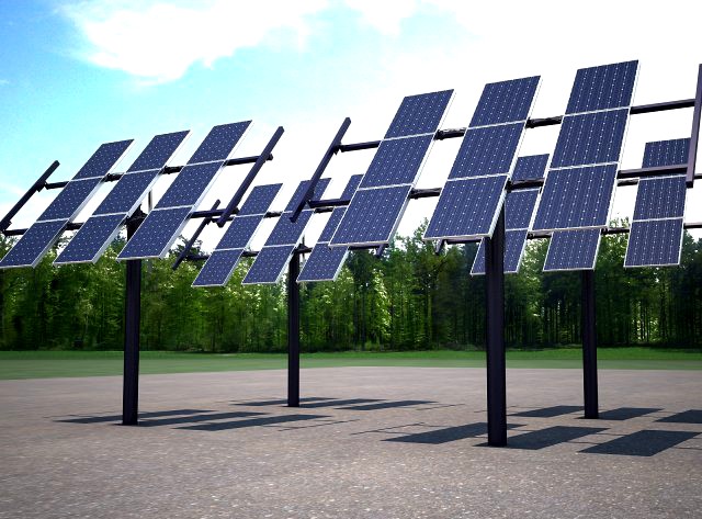 Solar Panel Traking System 3D Model