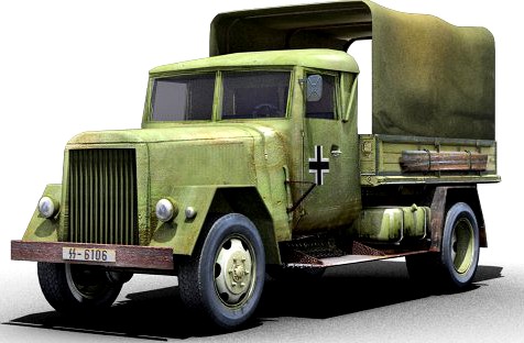 WWII German Henschel Truck 3D Model