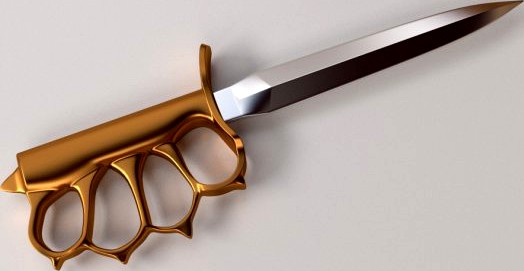 Brass Knuckles Knife 3D Model
