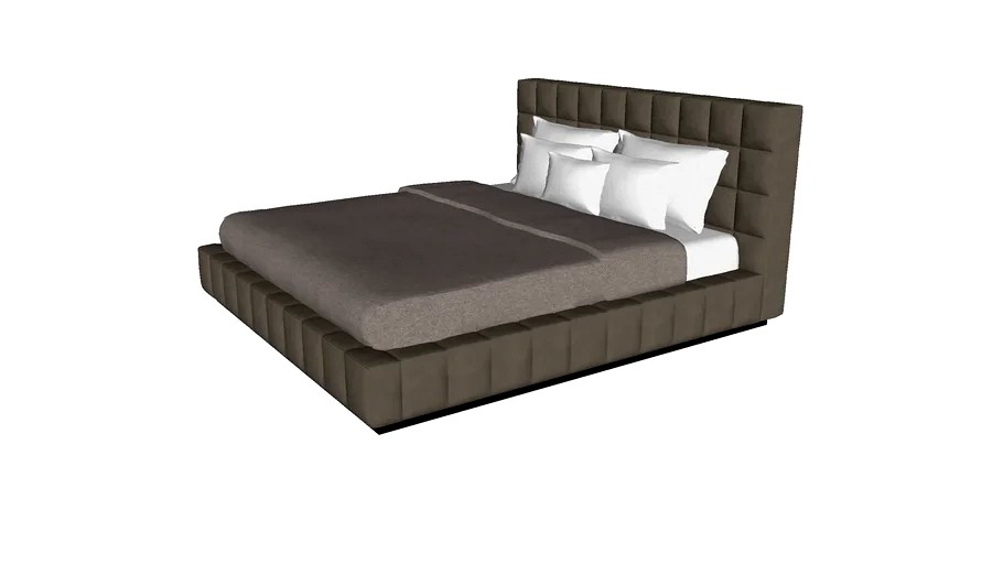 Thompson King Bed in Castle Gray Eco Leather by Modloft