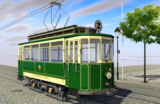 Old Tram 3D Model