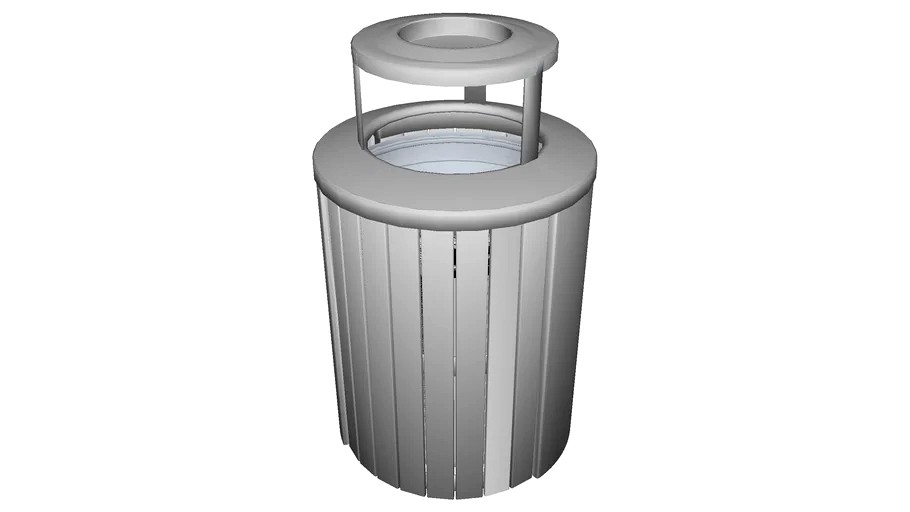 Madison 35 Gal Recycled Plast Receptacle, Bonnet Ash Top